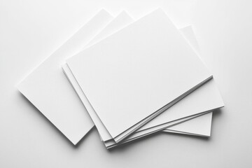 Blank A4 Stacked Paper Mockup isolated created with Generative AI