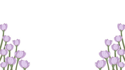 Abstract banner frame background. Purple flowers background vector illustration,Blossom plants, branches,art print for beauty, fashion and natural products,card,paper,present, event,slide,banner.