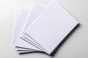 Blank A4 Stacked Paper Mockup isolated created with Generative AI