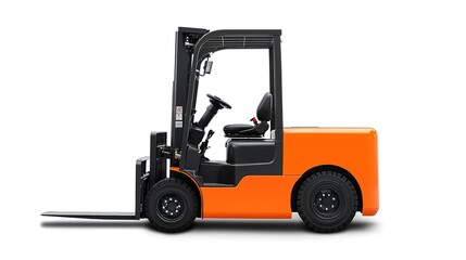 An electric forklift positioned inside a learning center, highlighting a modern training environment focused on material handling and logistics. 