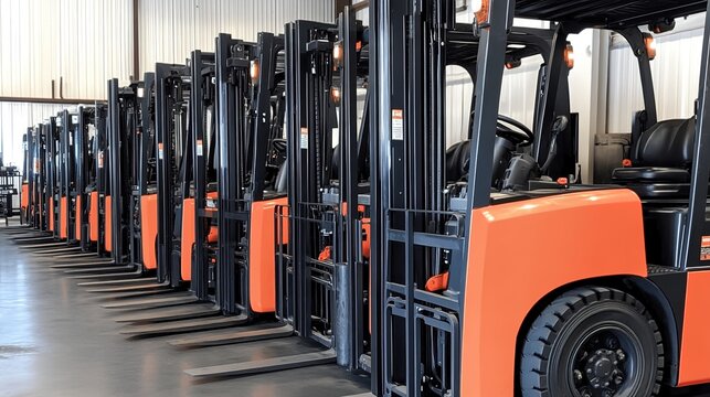 An electric forklift positioned inside a learning center, highlighting a modern training environment focused on material handling and logistics. 