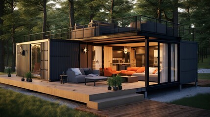 Naklejka premium A photo of Minimal Container Homes