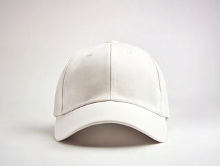 A white baseball cap on a white background