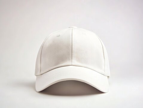 A white baseball cap on a white background