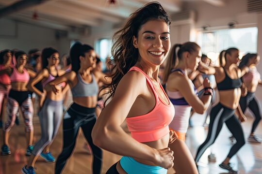 Zumba class at the gym.