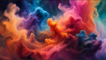カラフルな煙のイメージ　背景素材