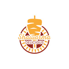 shawarma logo design template