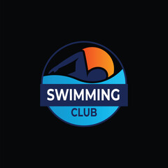 swimming athlete vector logo