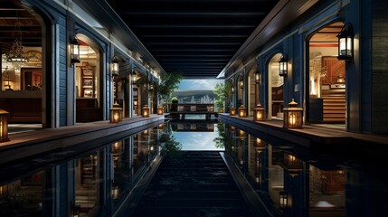 A photo of Houseboat Residences Reflecting Tranquil light
