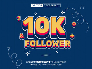 10k follower sale editable text, font effect, 3d text for title