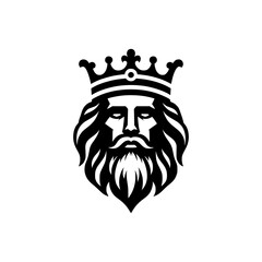 Vector logo of a majestic king head. graphic resource of a king icon.