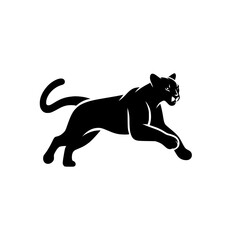 vector logo of a running puma. black and white illustration of a jaguar.