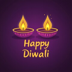Happy Diwali with purple background