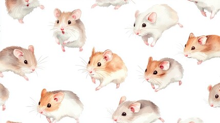 A playful assortment of cute and colorful mice illustrations set against a bright white background, perfect for animal lovers.