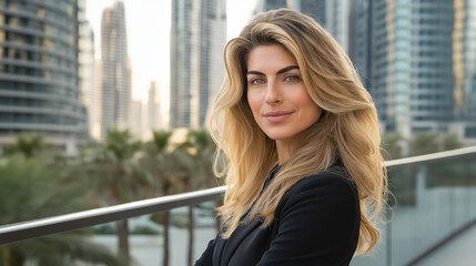 Professional Young Woman in a Stylish Modern Building