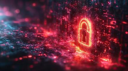 A conceptual abstract background focused on digital data protection and cybersecurity technology themes.