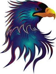 Blue Eagle Head Art Vector illustrator