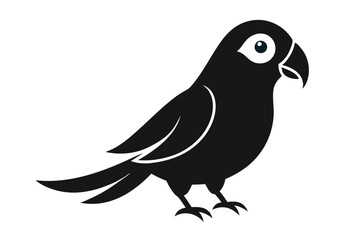 parrot bird head silhouette vector art illustration on white background