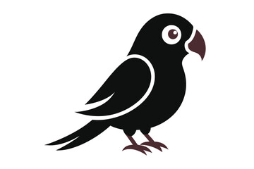parrot bird head silhouette vector art illustration on white background