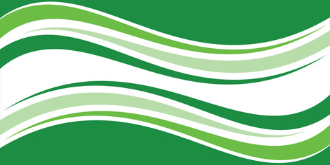 Abstract White and Green wave wide background banner