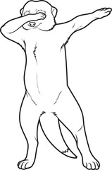 Meerkat Hip Hop Dance Animal Vector Graphic Art Illustration