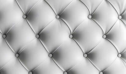 Luxury White Leather Upholstery Pattern with Button Tufting