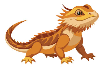 Bearded dragon animal flat vector icon, illustration on white background.