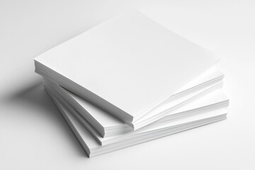 Blank A4 Stacked Paper Mockup isolated created with Generative AI