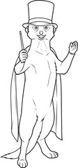 Meerkat Wizard Magic wand Animal Vector Graphic Art Illustration