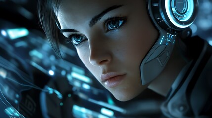 3d rendering of virtual technology abstract background