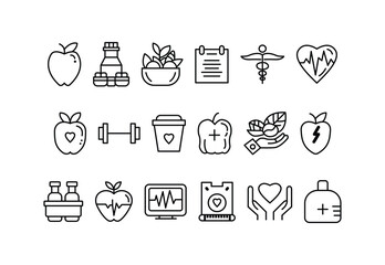Lineart Health Icon Pack