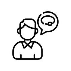 Fototapeta premium Customer Service Icon Outline, Black and White, Representing Support and Communication Concepts