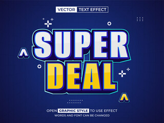 super deal editable text, font effect, 3d text for title