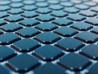 Obraz premium Interconnected solar panels in a grid pattern, powering a futuristic city with clean and sustainable energy