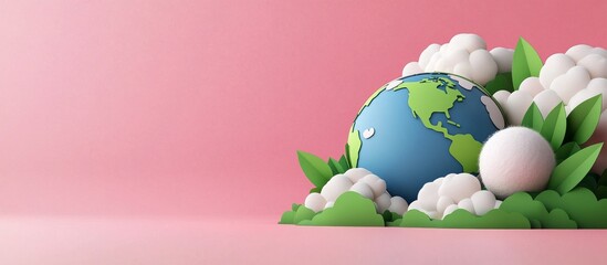 Stylized Earth Illustration with Nature Elements