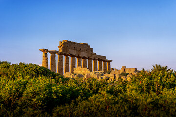 Selinunte Temple Ruins Surrounded by Greenery