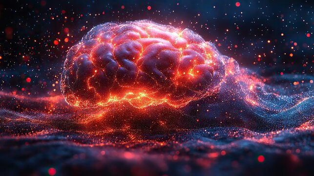 A digital transformation concept with an AI technology brain, emphasizing innovation in business and data.