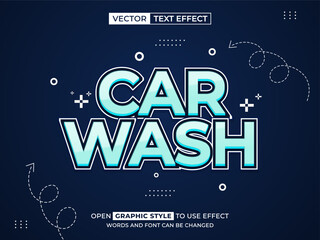 car wash editable text, font effect, 3d text for title