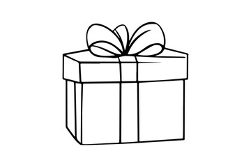 Outline gift box  vector