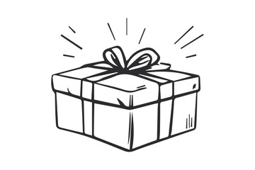 Outline gift box  vector