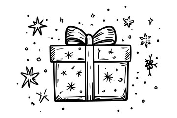 Outline gift box  vector