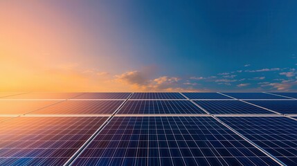 Futuristic solar grid connecting solar farms to a smart city, with energy lines glowing under the night sky