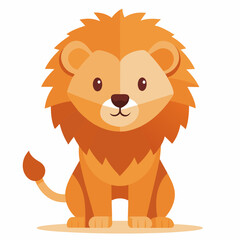 Cute Lion Vector Cartoon