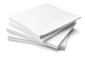 Blank A4 Stacked Paper Mockup isolated created with Generative AI