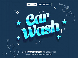 car wash editable text, font effect, 3d text for title