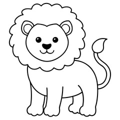 Cute Lion Vector Cartoon