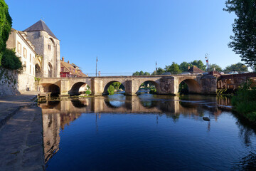 Moret-sur-Loing old Medieval village in Île-de-France Region