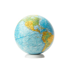 High-Quality Globe of the World with Detailed Geographic Features on a Transparent Background