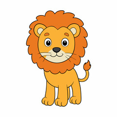 Cute Lion Vector Cartoon