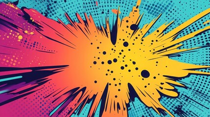 Flash explosion halftone color comic book backgrounds